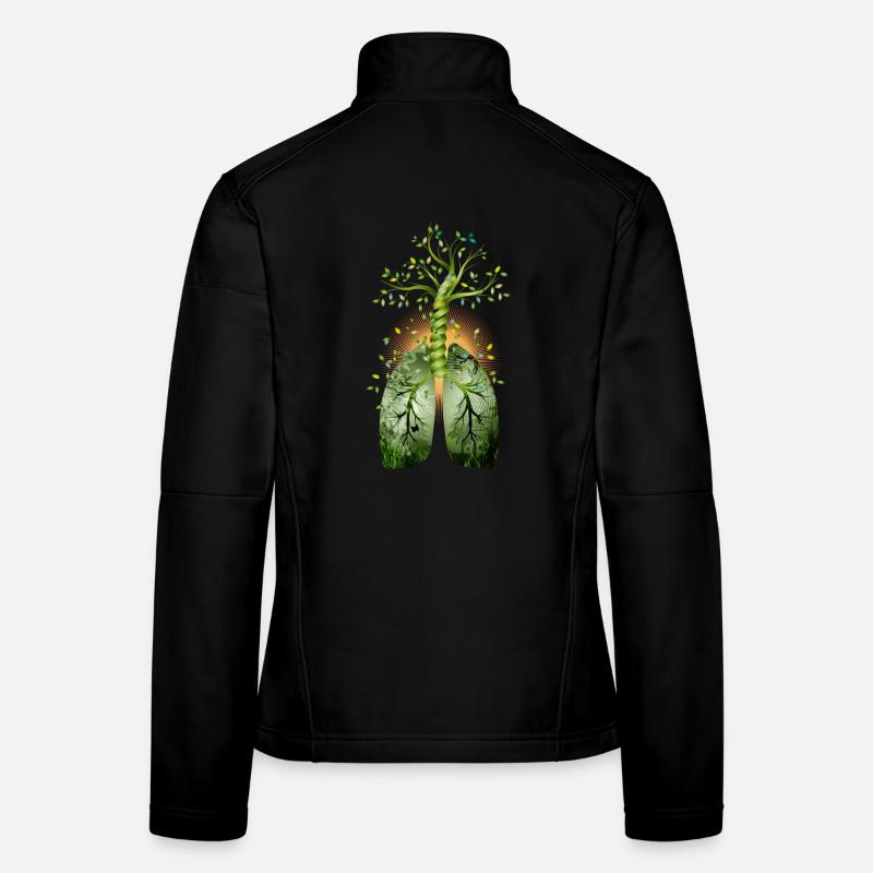 The forest, the green lung. Tree with lung Women's Softshell Jacket