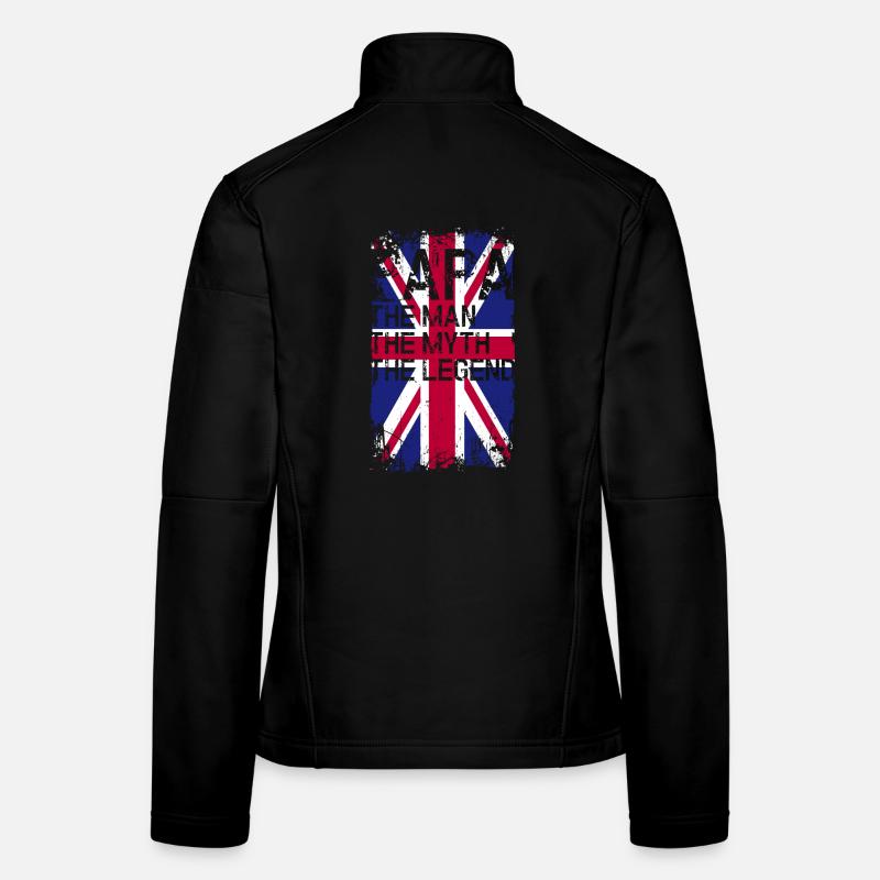 Grunge Union Jack Text Tee Women's Softshell Jacket