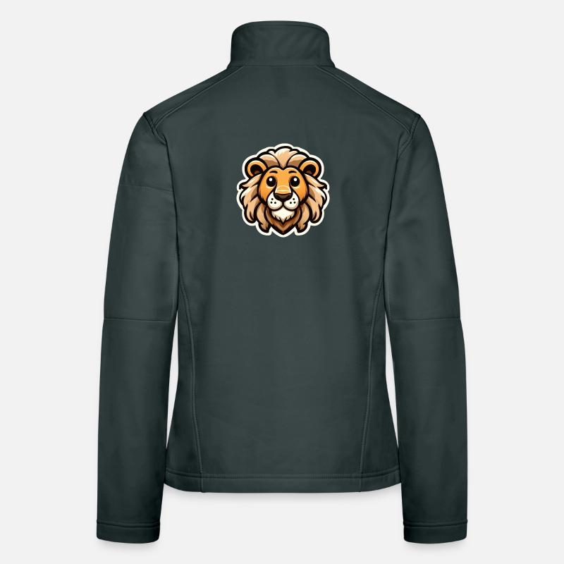 Comic Baby Löwe Kopf Frauen Softshelljacke