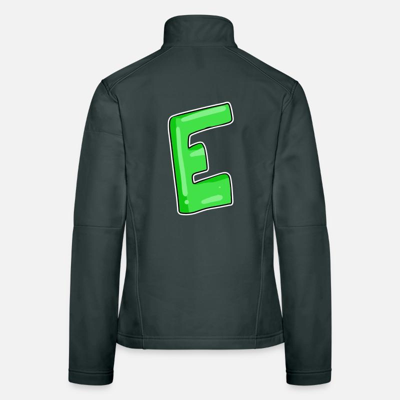 Buchstabe E Anfangsbuchstabe Frauen Softshelljacke