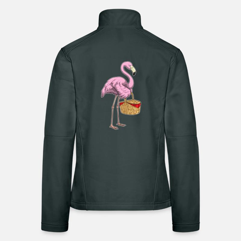 Flamingo Picknick Korb Frauen Softshelljacke