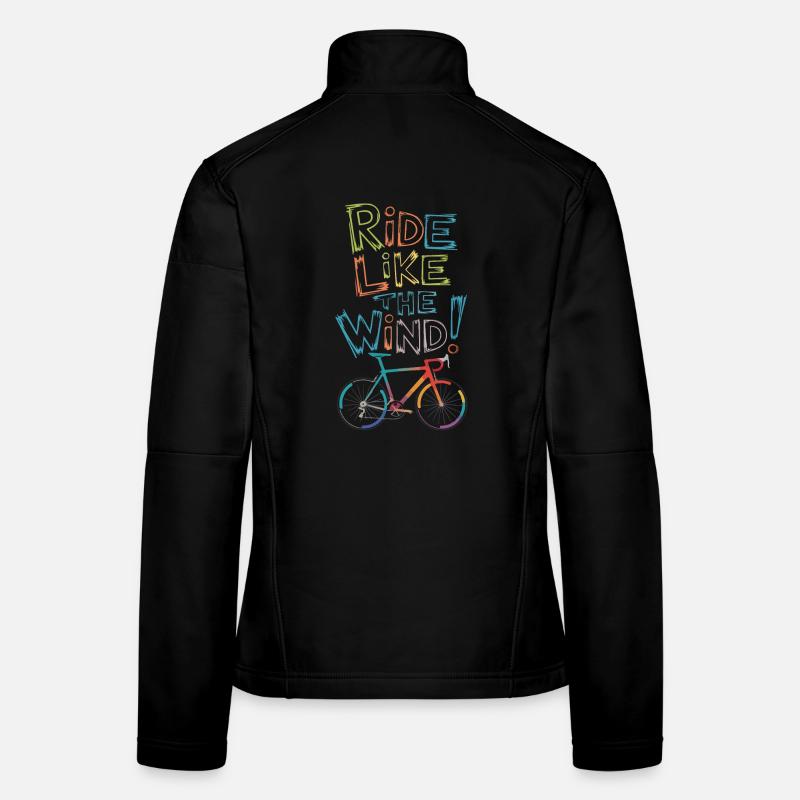 Roulez comme le vent Conception du vélo Veste en tissu softshell Femme