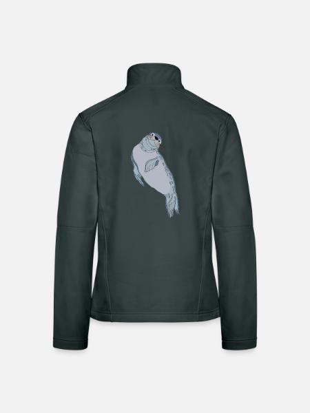 Robbe Seehund - Frauen Softshelljacke - Schwarz - Hinten