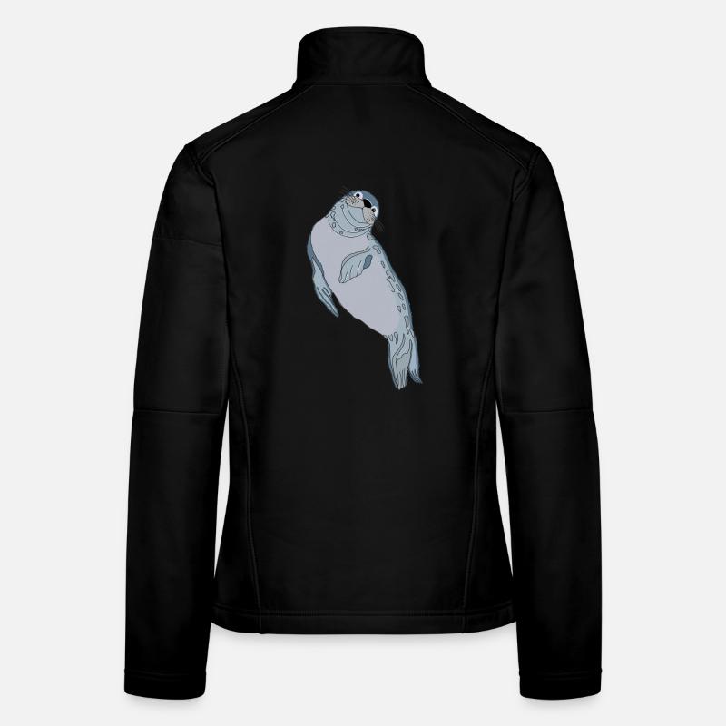 Robbe Seehund - Frauen Softshelljacke - Schwarz
