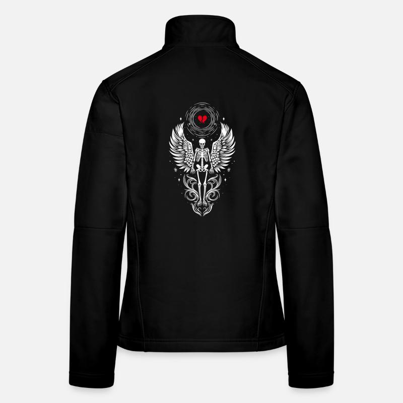 Squelette avec des ailes - Anti Saint-Valentin Veste en tissu softshell Femme