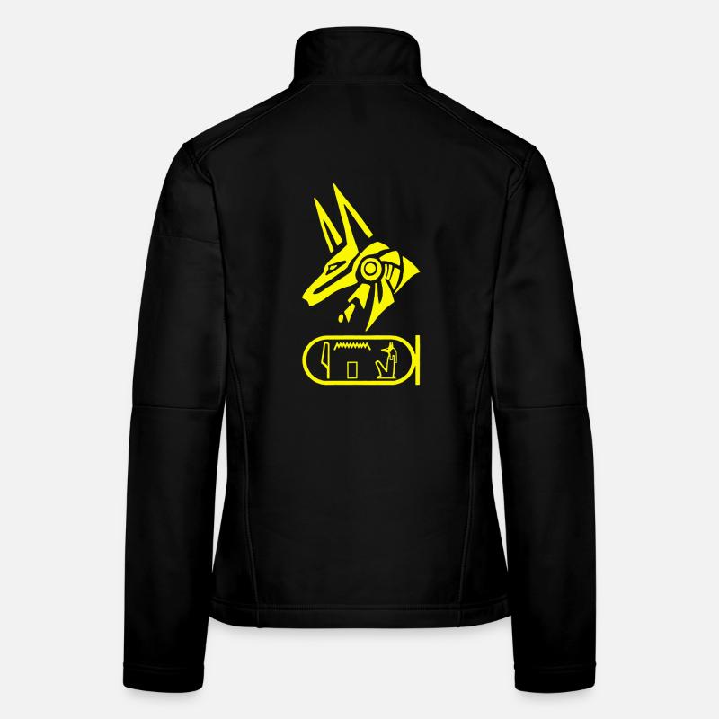 Egyptian god Anubis (yellow) Women's Softshell Jacket