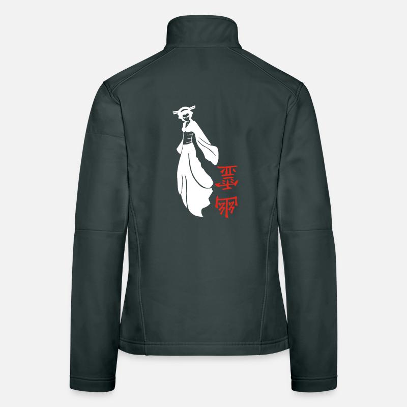 White Japanese Ghost Women's Softshell Jacket