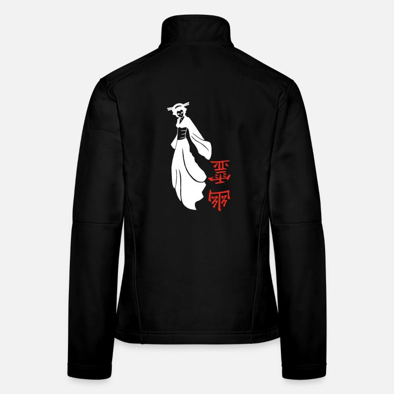 Weißer japanischer Geist Frauen Softshelljacke