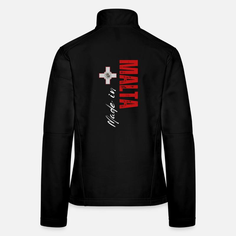 Made in Malta, vertical design Women's Softshell Jacket