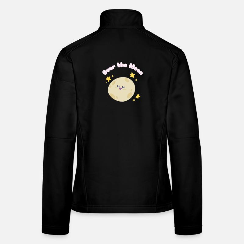Over_the_Moon Phrases Slang Idiom funny cutedesign Women's Softshell Jacket