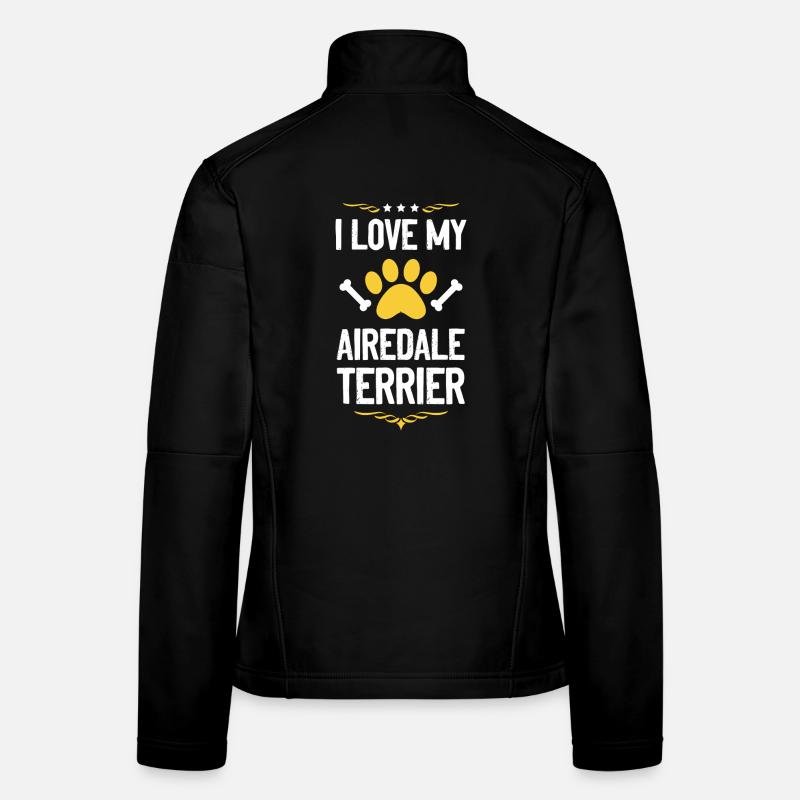 Ich liebe meinen Airedale Terrier Frauen Softshelljacke