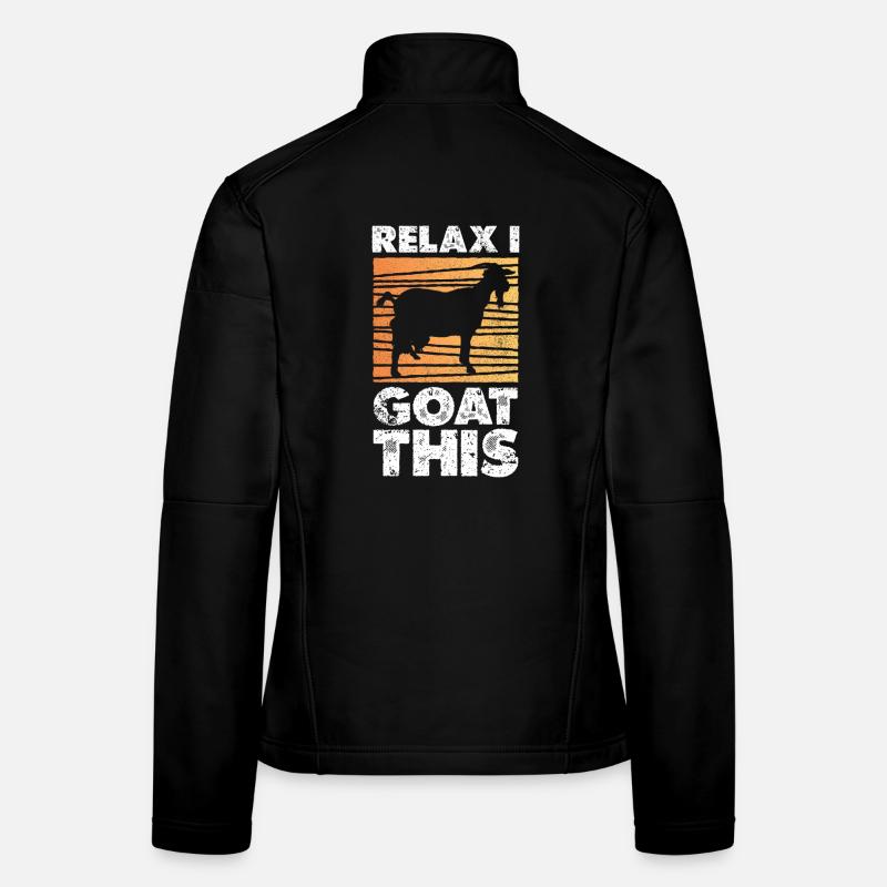 Relax Goat Sunset Silhouette Frauen Softshelljacke