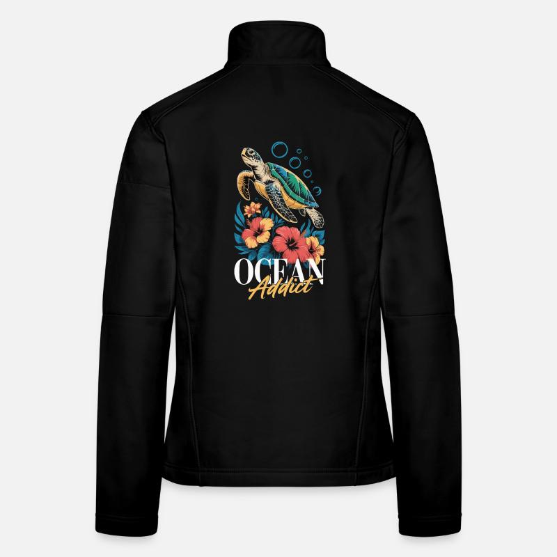 Sea Turtle Ocean Addict Design Veste en tissu softshell Femme