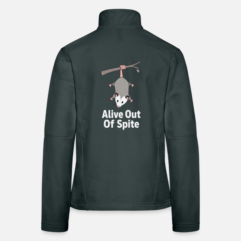 Alive Defiance Funny Opossum Sarcastic Women's Softshell Jacket