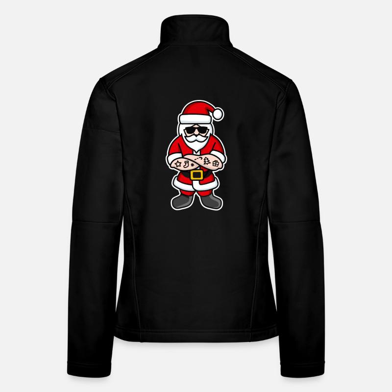 Cool Hipster Rock Père noël tatouage Veste en tissu softshell Femme