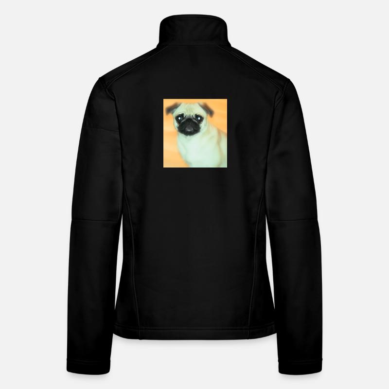 Cute pug with expressive view Women's Softshell Jacket