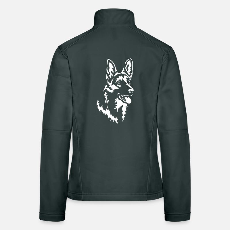 German Shepherd Head "Black Edition" Women's Softshell Jacket