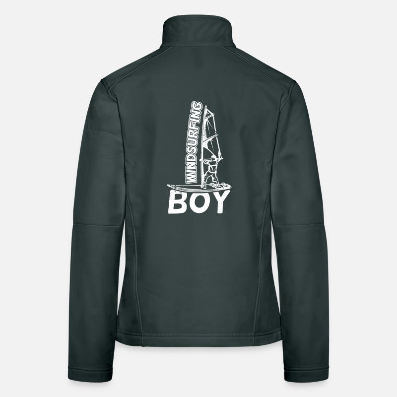 Lustiger Windsurfer Junge Frauen Softshelljacke