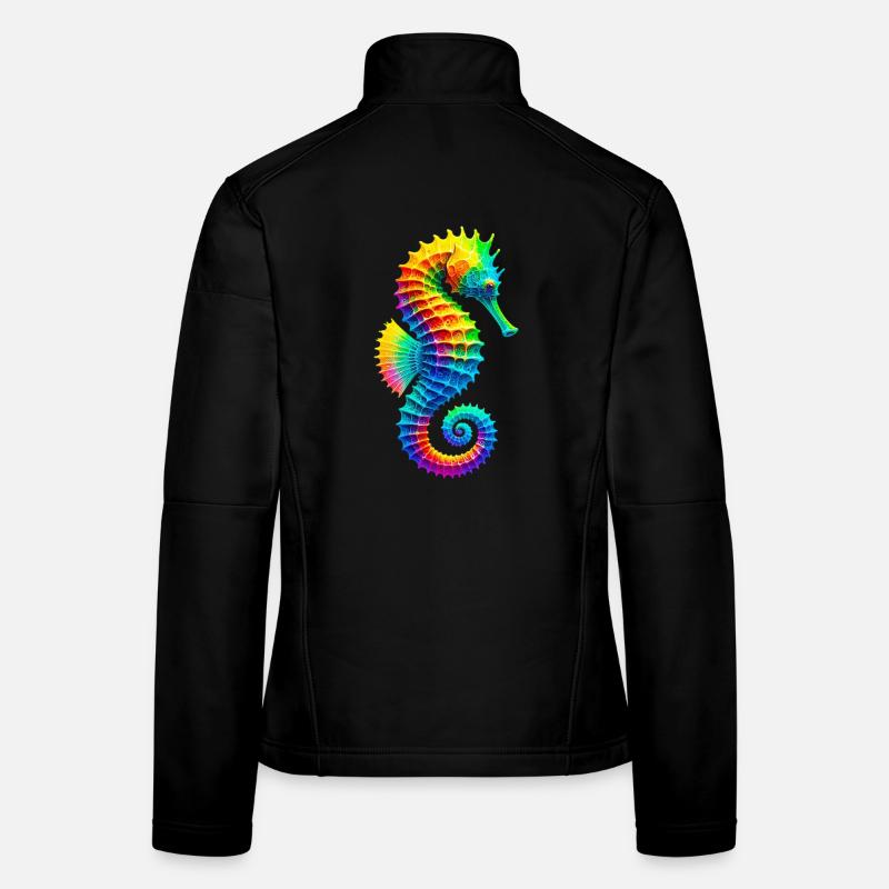 Seepferdchen - Frauen Softshelljacke - Schwarz