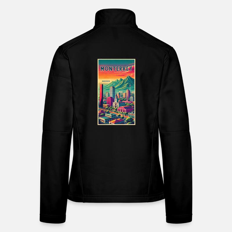 Design rétro de Monterrey au Mexique Veste en tissu softshell Femme