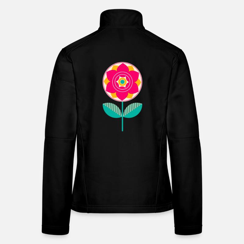 Fleur colorée mignonne Veste en tissu softshell Femme