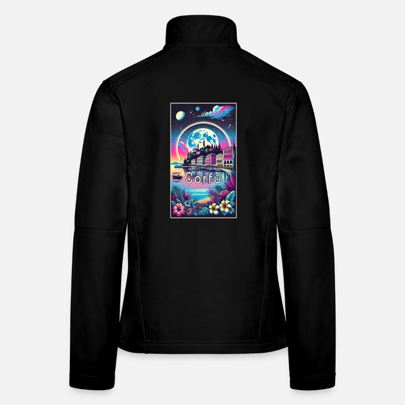 Design de vacances à Corfou en Grèce Veste en tissu softshell Femme
