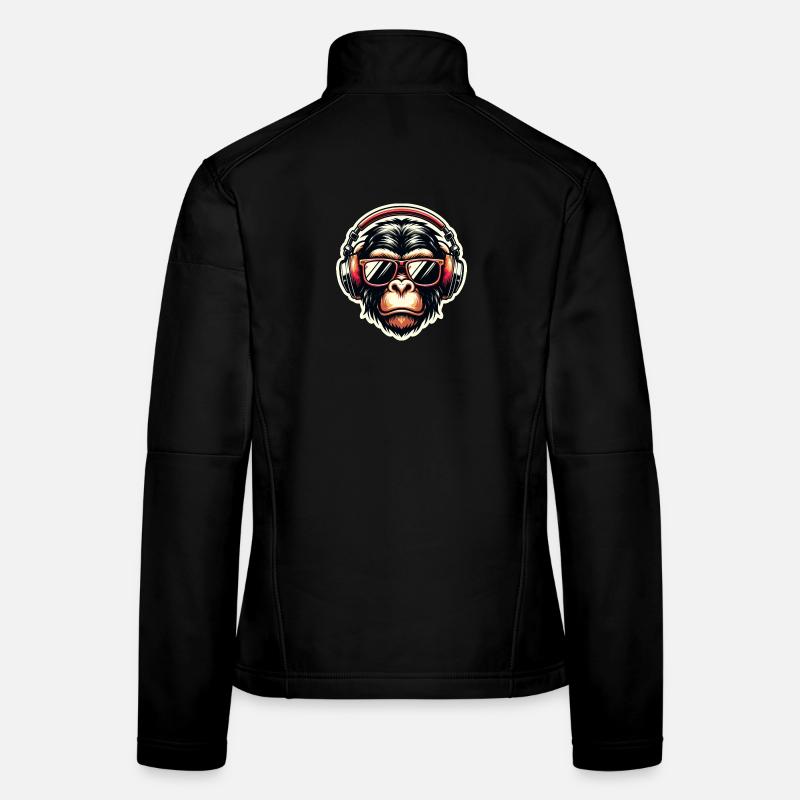 Affe Kopfhörer Brille - Frauen Softshelljacke - Schwarz