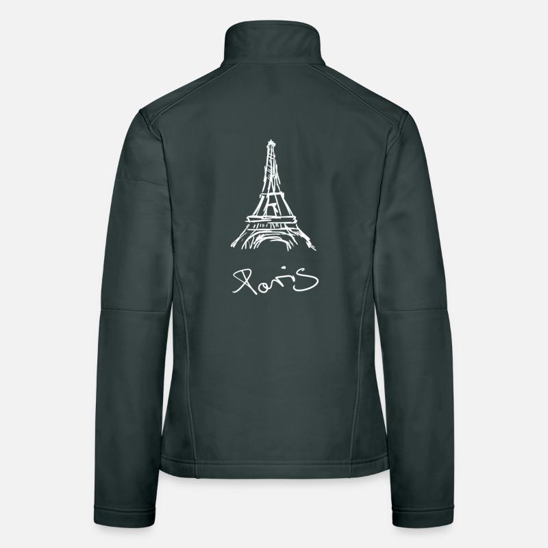 Minimalist Paris Eiffel Tower Illustration Women's Softshell Jacket