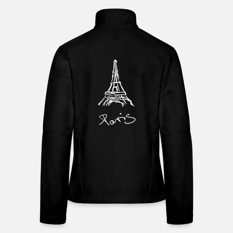 Minimalistische Pariser Eiffelturm-Illustration Frauen Softshelljacke