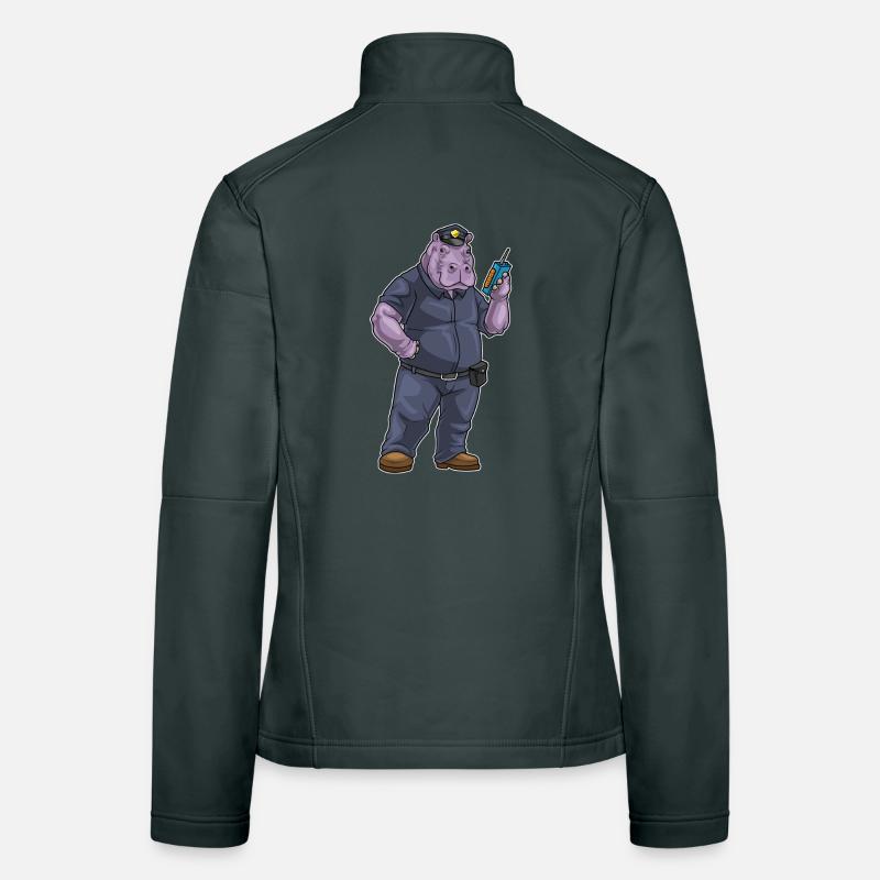 Nilpferd Polizist Mikrofon Polizei Frauen Softshelljacke