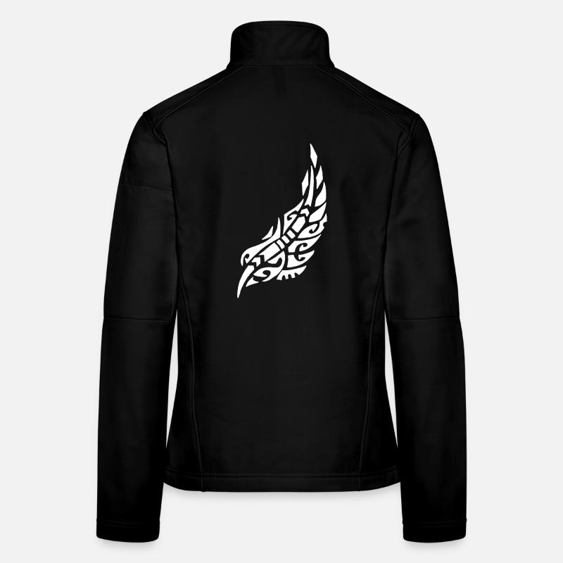 Weiße Vogelfeder Frauen Softshelljacke