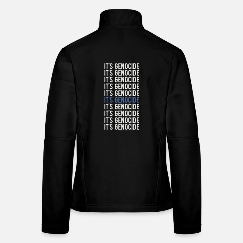 Typographic Phrase Repeated Genocide Women's Softshell Jacket