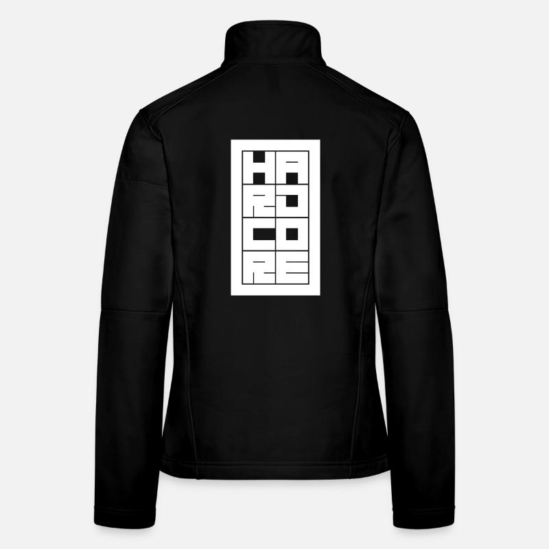 Logographe typographique hardcore audacieuse et blocée Veste en tissu softshell Femme