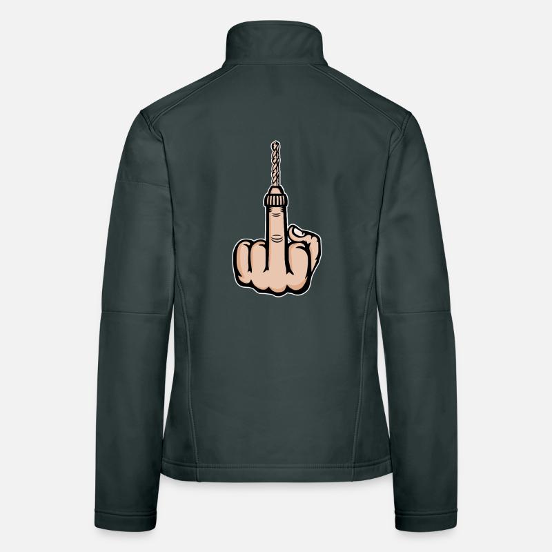 Conception de la perceuse au doigt d’honneur Veste en tissu softshell Femme