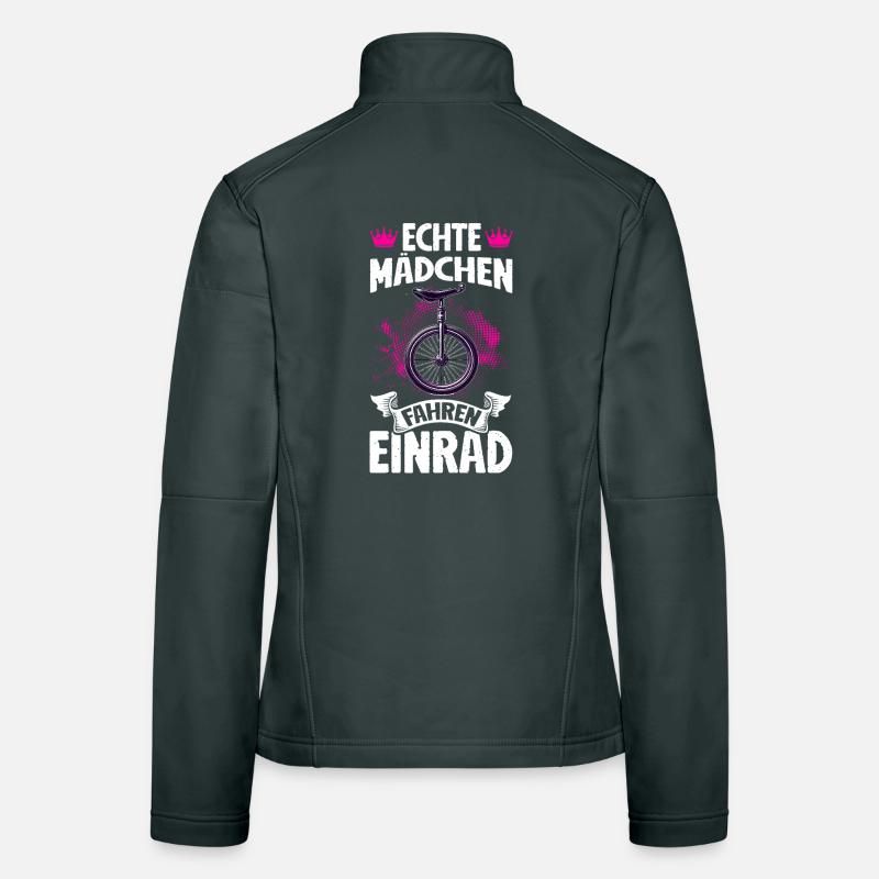 Echte Mädchen Fahren Einrad Frauen Softshelljacke