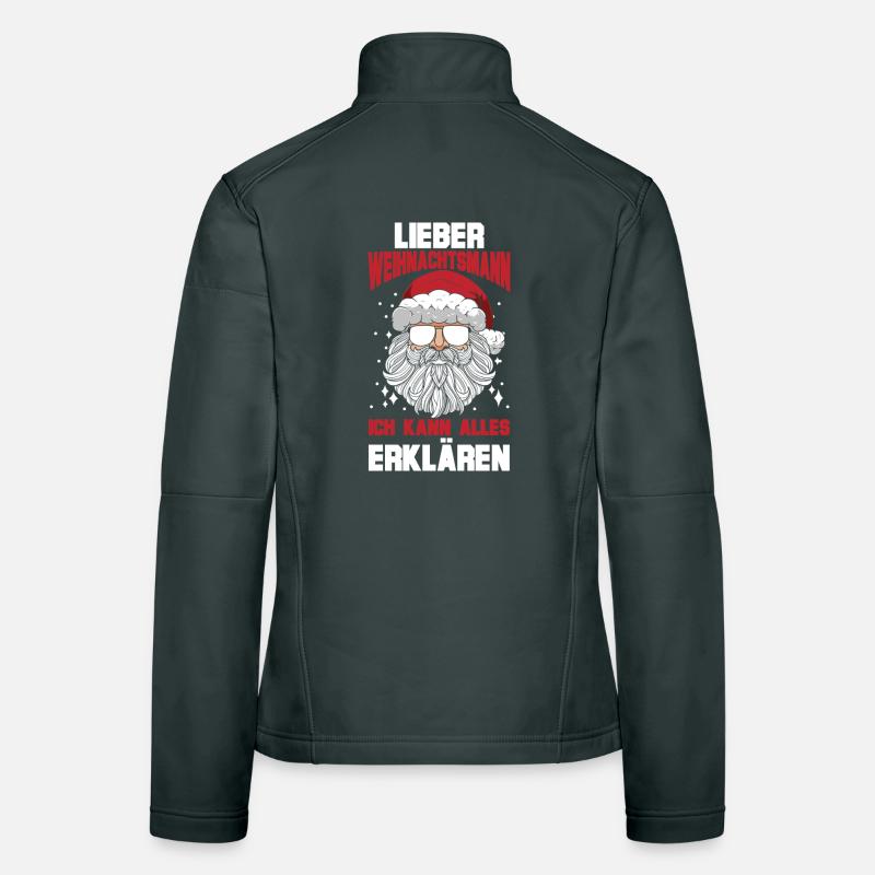 Noël du Père Noël Espiègle Noël Veste en tissu softshell Femme