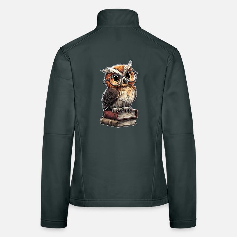 Owl Wise Stack Librarian Humor Buchclub Frauen Softshelljacke