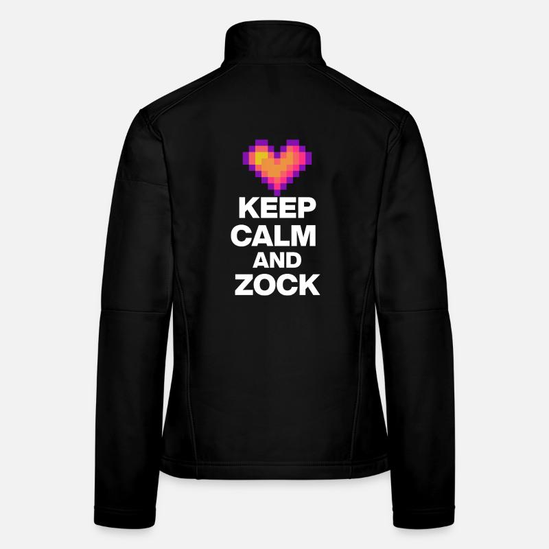KEEP CALM AND ZOCK! 8 BIT LIEBE RETRO GESCHENK w Frauen Softshelljacke