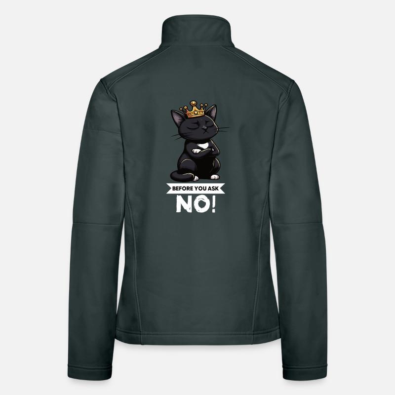 Avant de demander à Chat Chat Chat Amoureux de Chat Chaton Veste en tissu softshell Femme