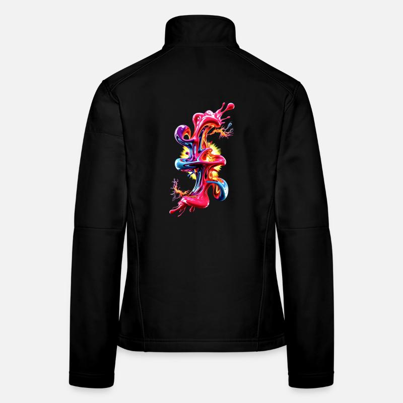 Abstraktes Liquid Art Fluid  Frauen Softshelljacke