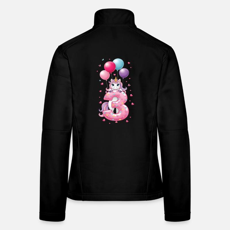 3 Jahre Mädchen Süßes Einhorn 3. Geburtstag Frauen Softshelljacke
