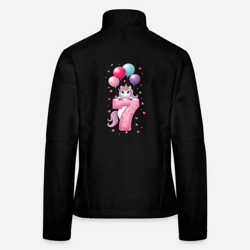 7 ans de fille adorable licorne 7e anniversaire Veste en tissu softshell Femme