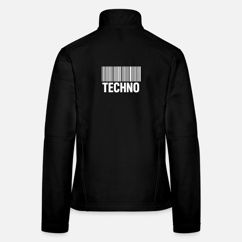Techno Barcode Pattern - Women's Softshell Jacket - black