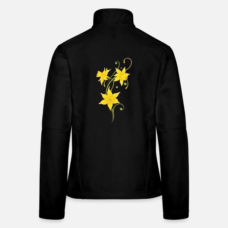 Narzisse Osterglocken Ostern - Frauen Softshelljacke - Schwarz