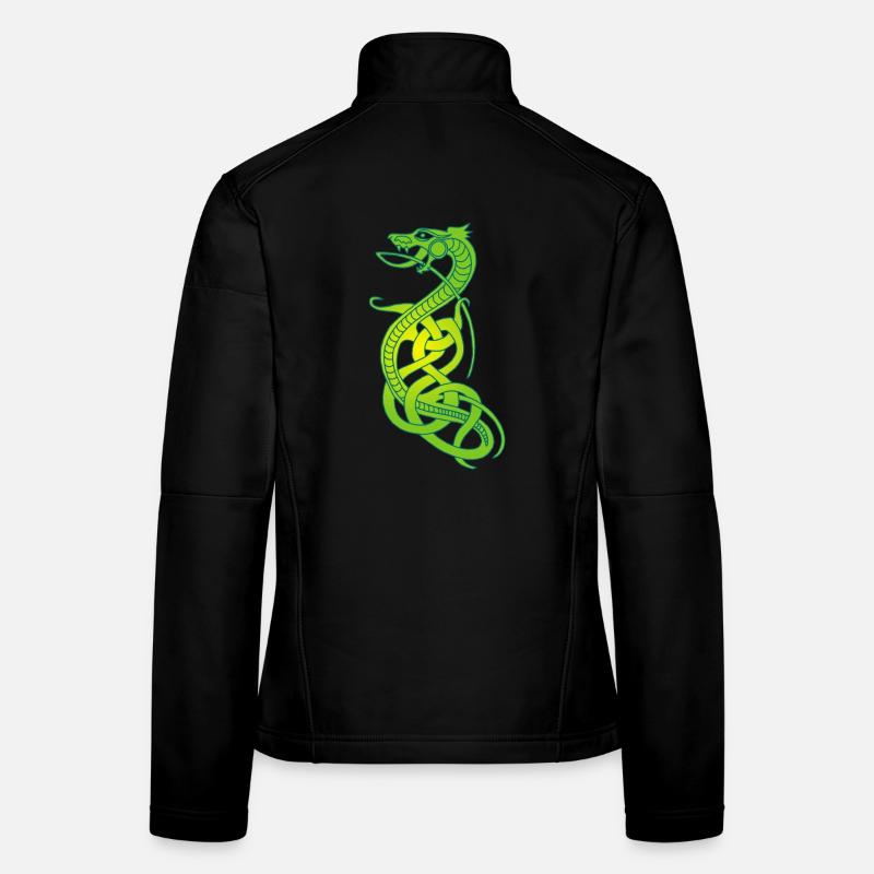 Infinite green and yellow snake Women's Softshell Jacket