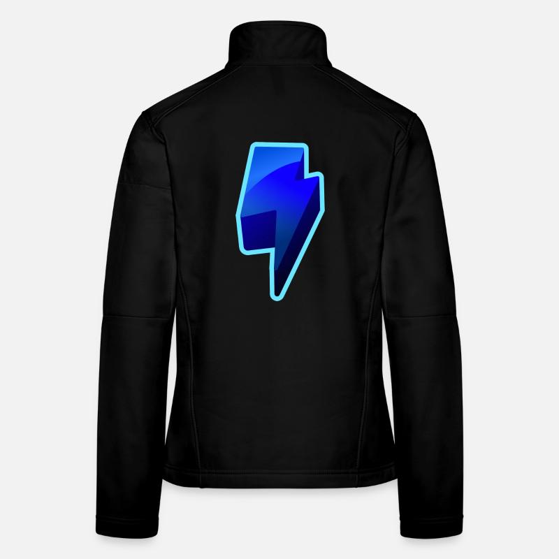 NeonBlitz Lightning Graphique Bleu Veste en tissu softshell Femme