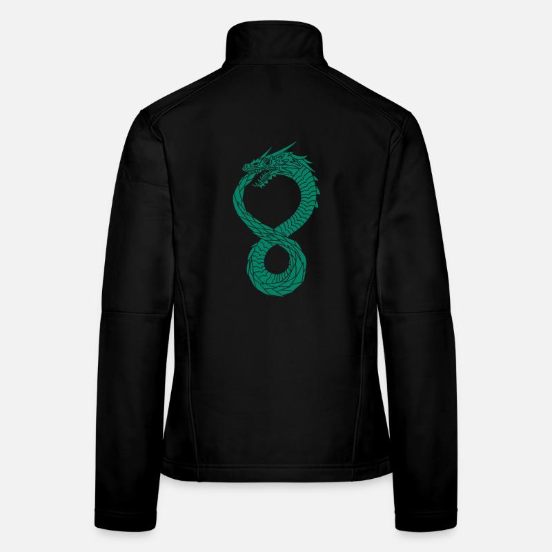 Grüner unendlicher Drache - Frauen Softshelljacke - Schwarz