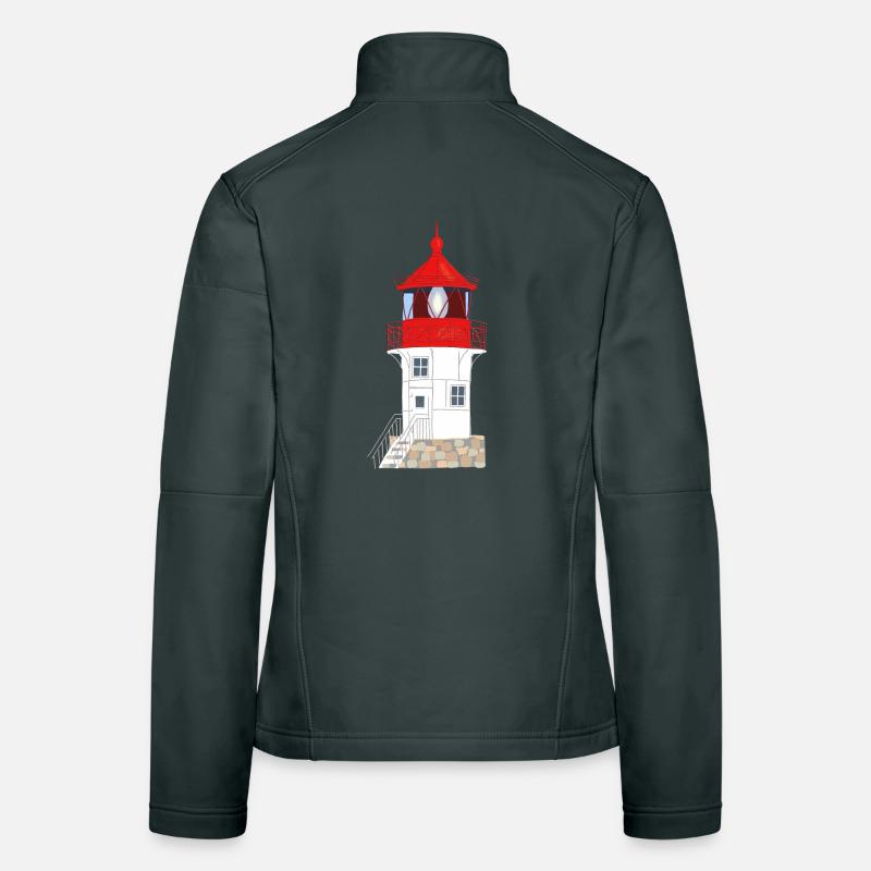 Île de Hiddensee, phare Gellen, pas de texte Veste en tissu softshell Femme