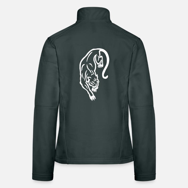 White panther silhouette Women's Softshell Jacket