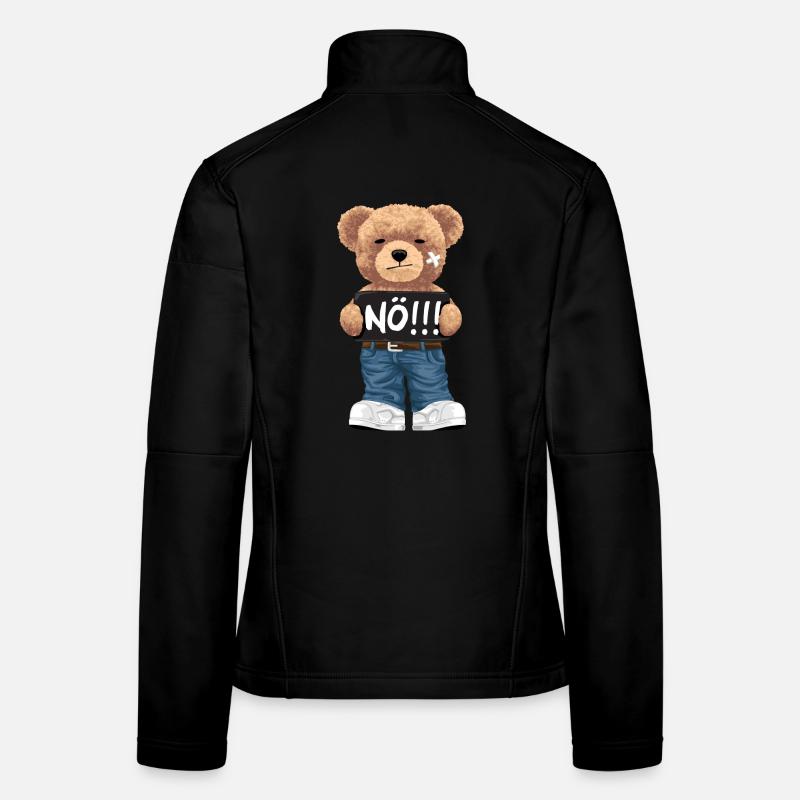 Nope with Teddy Bear bande dessinée drôle pour les opposants Veste en tissu softshell Femme